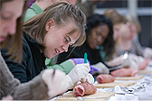 Medical students participate in the annual procedure workshop.