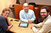 DFM faculty Kirsten Rindfleisch, MD, and Brian Arndt, MD, along with Bill Buckingham, a geographer from the UW Applied Population Laboratory, discuss the design of the Community Health Practice Profile (CHPP).