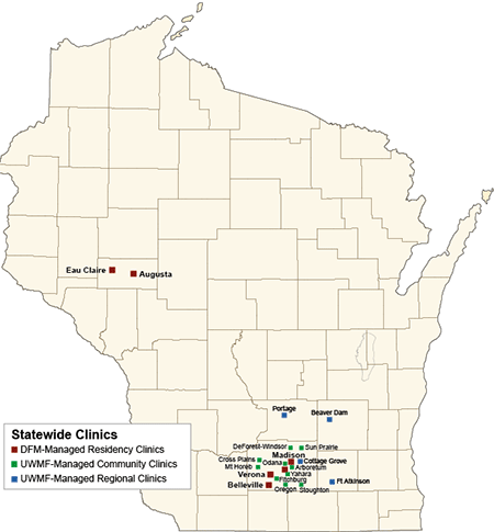 UW Health Family Medicine Clinics Map