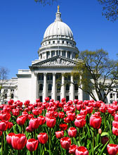 Madison, WI capitol in the spring.