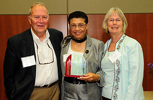 Farley Visiting Professor Jeannette South-Paul, MD, with John Frey, MD, and Valerie Gilchrist, MD.