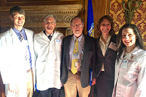 DFMCH participants in Doctor Day 2016, from left: Madison residency program graduate Aistis Tumas, MD; faculty David Deci, MD; faculty John Beasley, MD; resident Jennifer Perkins, MD; resident Allison Couture, DO.