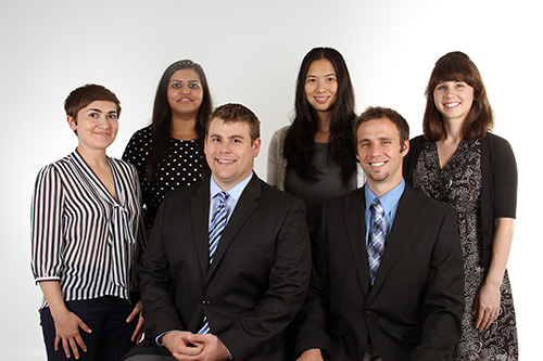 New Eau Claire residents, from left: Lauren Sauter, MD; Sakina Sachak, MD; Andrew Poulos, MD; Katherine Wang, MD; Michael Braunsky, DO; and Gretchen Adams, DO.