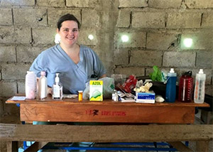 Jaime Stringer, MD, at one of the mobile clinics in Haiti.