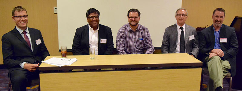 L to R: Joe Glass, MSW, PhD; Suresh Agarwal, MD, FACS, FCCM, FCCP; Andrew Quanbeck, PhD; Larry Gentilello, MD; and Randall Brown, MD, PhD, FASAM.