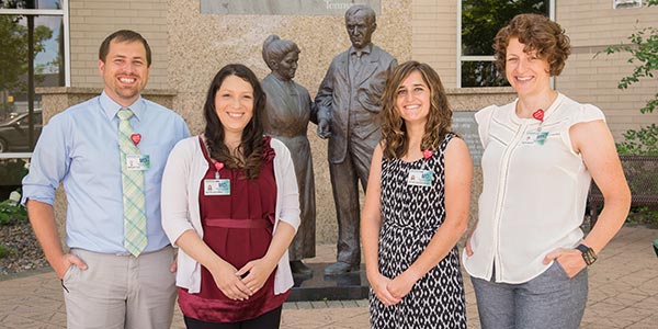 The new La Crosse residents, from left: Wesley Fox, MD; Katya Alcaraz, MD; Victoria Bodendorfer, MD; Elizabeth White, MD