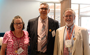 Former ALSO program manager Director Diana Winslow, RN, BSN, with ALSO founders James Damos, MD, and John Beasley, MD at the reception