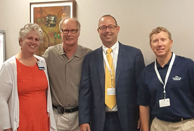 Dr. O’Connell (second from left) after receiving an Aspirus Hero award in 2016, with Aspirus Pharmacy Director Jill Michaud, PharmD; Aspirus Wausau Hospital President Darrell Lentz; and Chief Medical Officer for Aspirus Wausau Hospital William Wessels, MD.