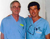 The late Jeffrey Patterson, DO, and Martin Gallagher, MD, DC, MS, during a service-learning trip to Honduras.