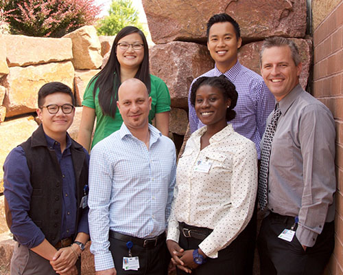 The new Wausau residents. Back row, from left: Danielle Fenske, DO; and David Cao, MD. Front row, from left: Justin Hwang, DO; Hamid Assadi, MD; Rose Griffin, MD; and Sean Huff, DO.