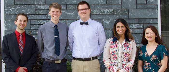 L to R: Jeffrey Jast, MD; Erik Gustafson, DO; Alexander Trecartin, MD; Aroba Sadaf, DO; and Kao Feng Moa, MD