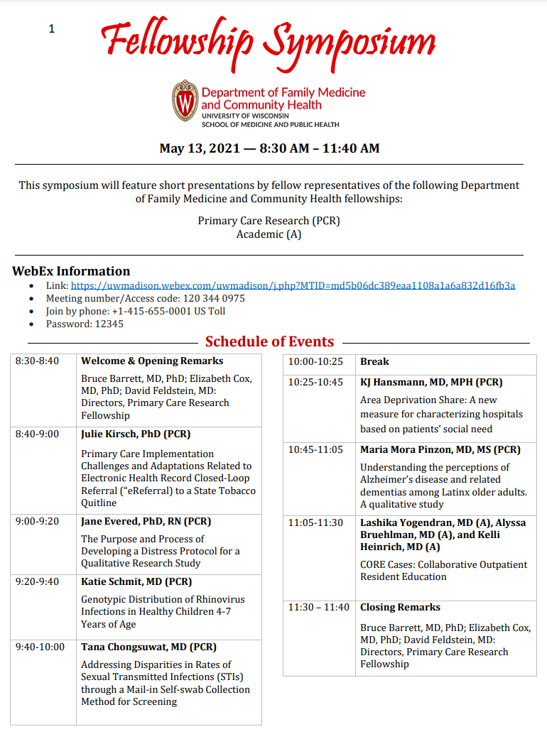 2021 Fellowship Symposium