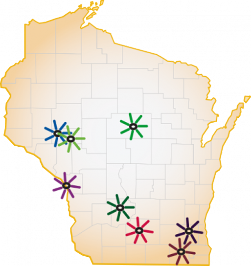 Osteopathic Map of WI locations