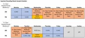 Baraboo Schedule Table