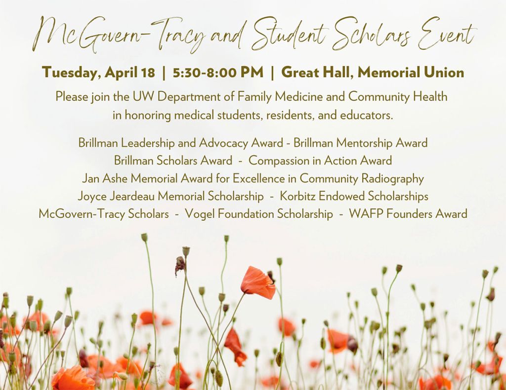 McGovern-Tracy and Student Scholars Dinner RSVP