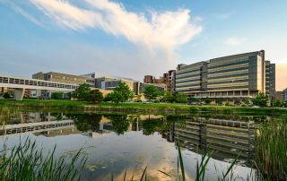 The Health Sciences Learning Center and the Wisconsin Institutes for Medical Research are pictured at the University of Wisconsin-Madison