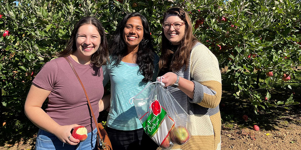 Madison residents visit an orchard.