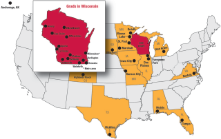 US Map showing 2023 graduates.