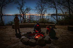 Campfire on picnic point