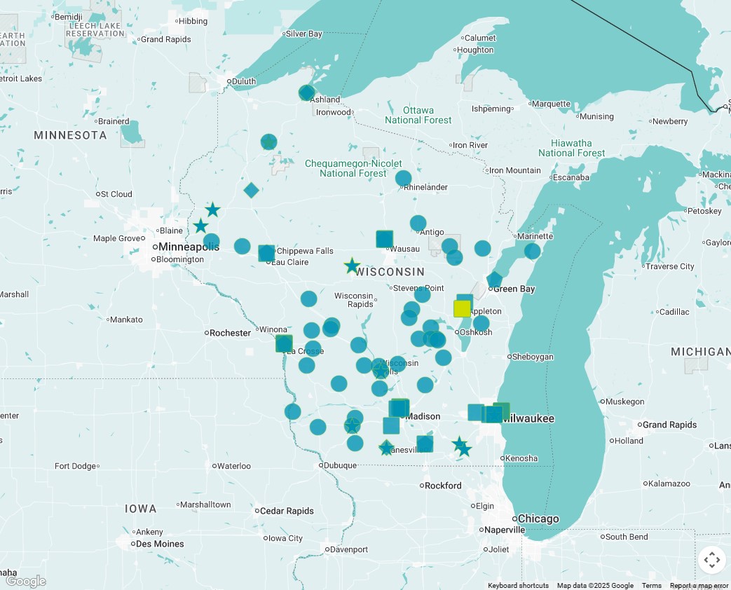 Wisconsin Collaborative for Rural GME (WCRGME) Map