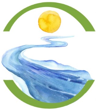Osher Collaborative logo with watercolor sun and winding river