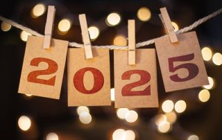 Numbers "2025" clipped on a clothesline.