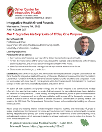 Osher Grand Rounds January 2026 flyer